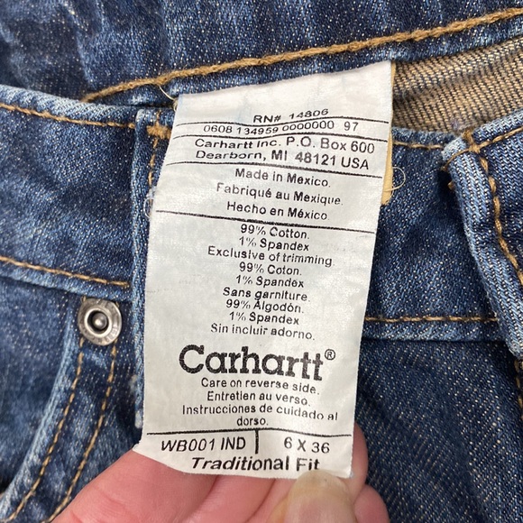 Carhartt Traditional Fit Bootcut Jeans, Med Blue Wash - Picture 5 of 11